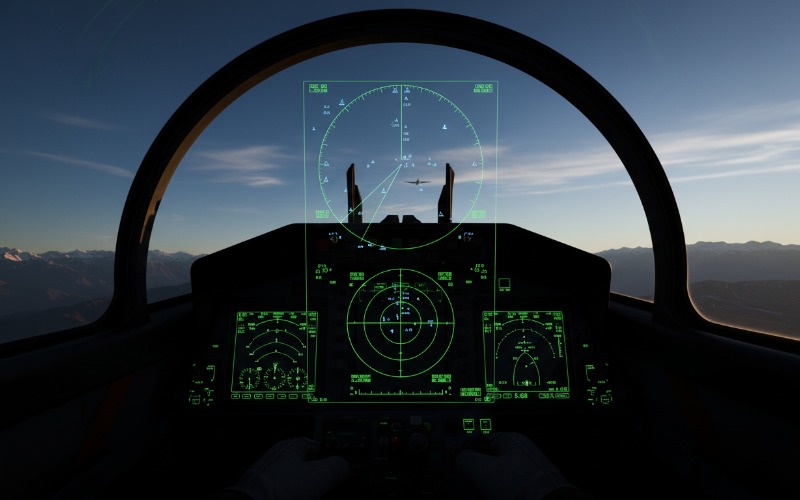 Cockpit display showing sensor fusion data combining radar and infrared inputs